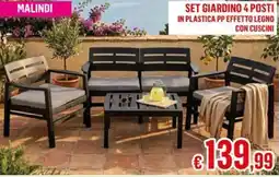 Satur SET GIARDINO 4 POSTI MALINDI offerta