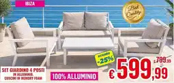 Satur SET GIARDINO 4 POSTI IBIZA offerta