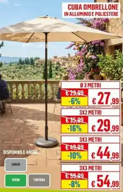 Satur CUBA OMBRELLONE IN ALLUMINIO E POLIESTERE offerta