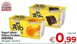 Eurospar Yogurt intero Goloso/ Frullato ARBOREA offerta