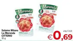 Eurospar Salame Milano La Merenda CITTERIO offerta