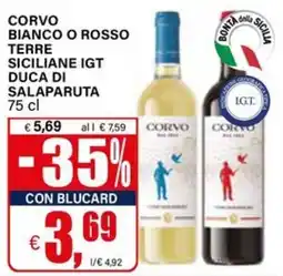 Il Gigante CORVO BIANCO O ROSSO TERRE SICILIANE IGT offerta