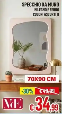 Satur SPECCHIO DA MURO IN LEGNO E FERRO offerta