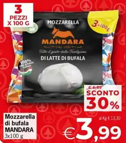 Eurospar Mozzarella di bufala MANDARARA offerta