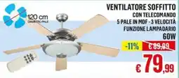 Satur VENTILATORE SOFFITTO CON TELECOMANDO offerta