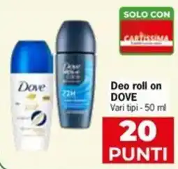 Eurospar Deo roll on DOVE offerta