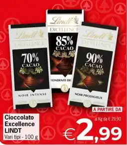 Eurospar Cioccolato Excellence LINDT offerta