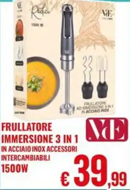 Satur Frullatore immersione 3 in 1 in acciaio inox offerta