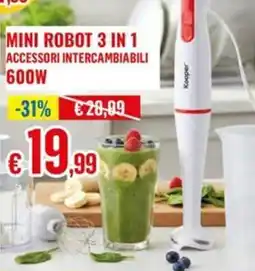 Satur MINI ROBOT 3 IN 1 Kooper offerta