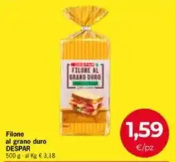 Eurospar Filone al grano duro DESPAR offerta