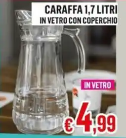 Satur CARAFFA 1,7 LITRI IN VETRO CON COPERCHIO offerta