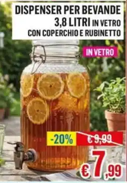Satur DISPENSER PER BEVANDE IN VETRO offerta