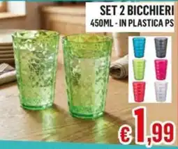 Satur SET 2 BICCHIERI offerta