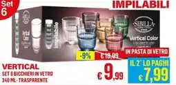 Satur Vertical Color SIBILLA bicchieri in vetro offerta