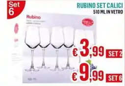 Satur Rubino set calici in vetro offerta