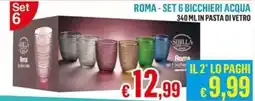Satur ROMA - SET 6 BICCHIERI ACQUA offerta