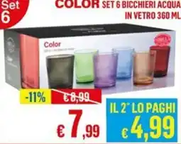 Satur COLOR SET 6 BICCHIERI ACQUA offerta