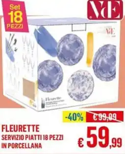 Satur FLEURETTE SERVIZIO PIATTI 18 PEZZI IN PORCELLANA offerta
