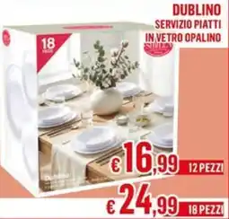Satur Dublino servizio piatti in vetro opalino offerta
