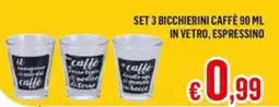 Satur SET 3 BICCHIERINI CAFFÈ offerta