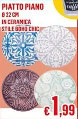 Satur PIATTO PIANO IN CERAMICA STILE BOHO CHIC offerta