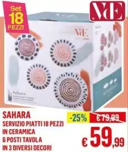 Satur SAHARA SERVIZIO PIATTI 18 PEZZI IN CERAMICA offerta