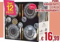 Satur Pure Servizio Piatto in Vetro Trasparente offerta