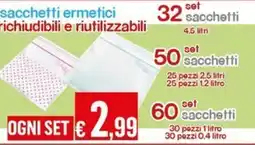 Satur sacchetti ermetici richiudibili e riutilizzabili offerta