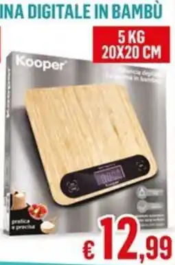 Satur Bilancia digitale in bambù Kooper offerta