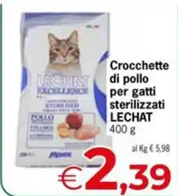 Eurospar Crocchette di pollo per gatti sterilizzati LECHAT offerta