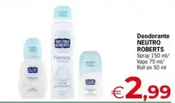 Eurospar Deodorante NEUTRO ROBERTS offerta
