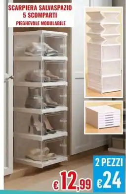 Satur SCARPIERA SALVASPazio 5 SCOMPARTI PIEGHEVOLE MODULABILE offerta