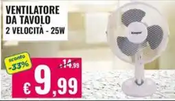 Satur VENTILATORE DA TAVOLO Koonper offerta