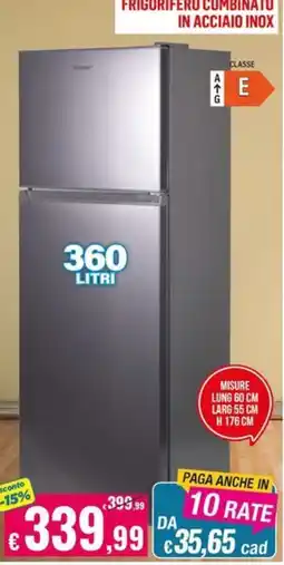 Satur FRIGORIFERO COMBINATO IN ACCIAIO INOX offerta