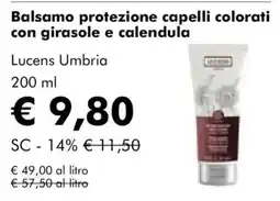 NaturaSì Balsamo protezione capelli colorati con girasole e calendula Lucens Umbria offerta