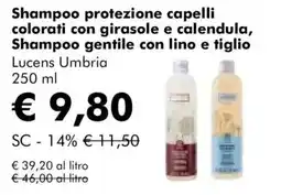 NaturaSì Shampoo protezione capelli colorati con girasole e calendula, Shampoo gentile con lino e tiglio Lucens Umbria offerta