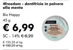 NaturaSì 4freedom - dentifricio in polvere alla menta Bio Happy offerta