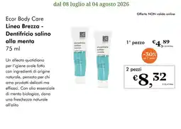 NaturaSì Ecor Body Care Linea Brezza - Dentifricio salino alla menta offerta
