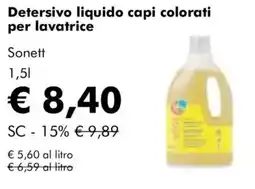 NaturaSì Detersivo liquido capi colorati per lavatrice Sonett offerta