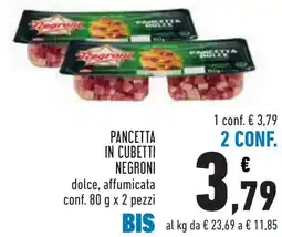 Conad Pancetta in cubetti Negroni offerta