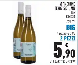 Conad Vermentino Terre Siciliane IGP Kinisia offerta
