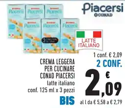 Conad Crema leggera per cucinare Piacersi offerta