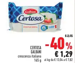 Conad CERTOSA GALBANI crescenza italiana offerta