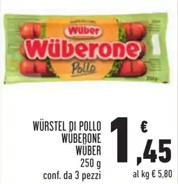 Conad WÜRSTEL DI POLLO WÜBERONE WÜBER offerta