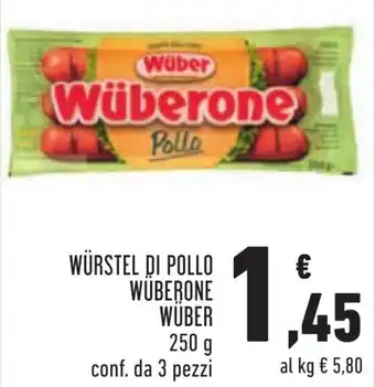 Conad WÜRSTEL DI POLLO WÜBERONE WÜBER offerta