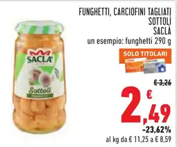 Conad Funghetti Sottoli Sacla offerta