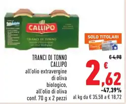 Conad Tranci di tonno Callipo offerta
