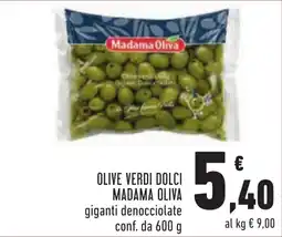 Conad OLIVE VERDI DOLCI MADAMA OLIVA giganti denocciolate offerta