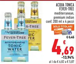 Conad Acqua Tonica Fever-Tree offerta