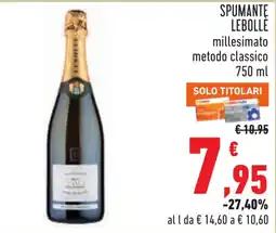 Conad Spumante Lebolle millesimato metodo classico offerta